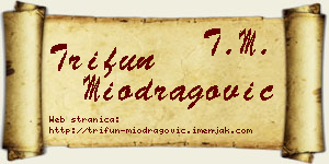 Trifun Miodragović vizit kartica